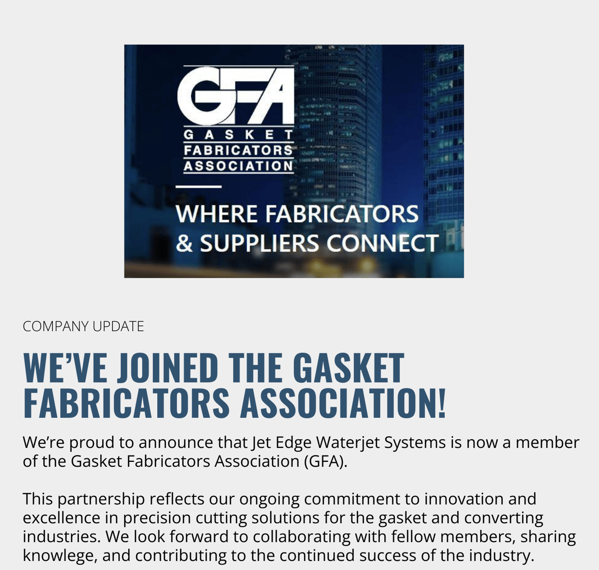 GFA Newsletter Section (revised)